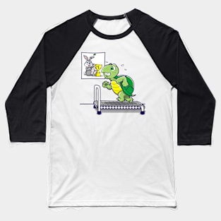 Motivation Funny Turtle Animal Gym Workout Cartoon Baseball T-Shirt